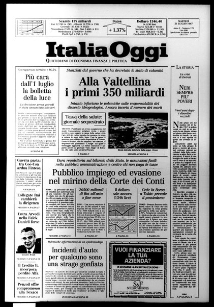 Italia oggi : quotidiano di economia finanza e politica